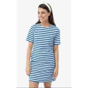 Tuckernuck Stella Blue White Stripe Cotton Short Sleeve Dress Size S